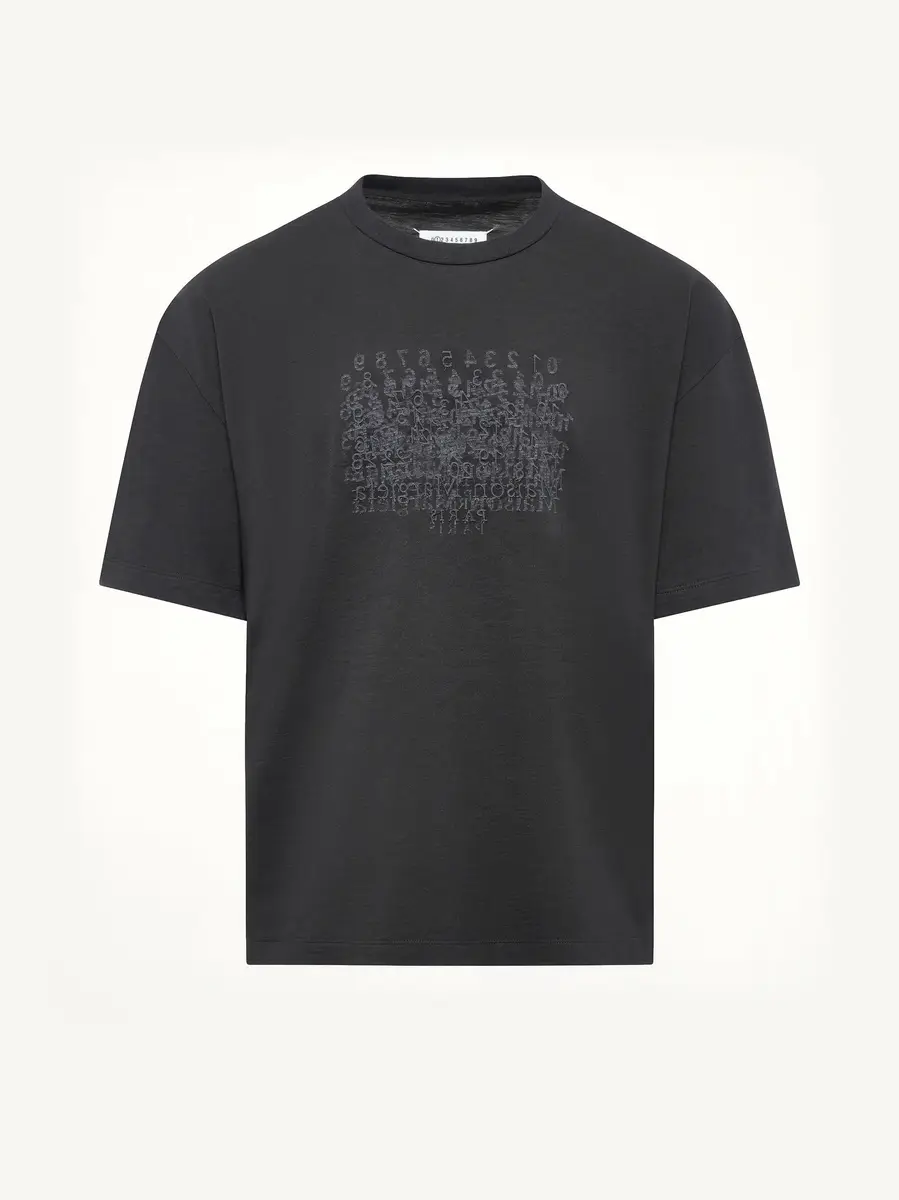 Maison Margiela Slubby Logo T-shirt in Washed Black | Thumbnail 2