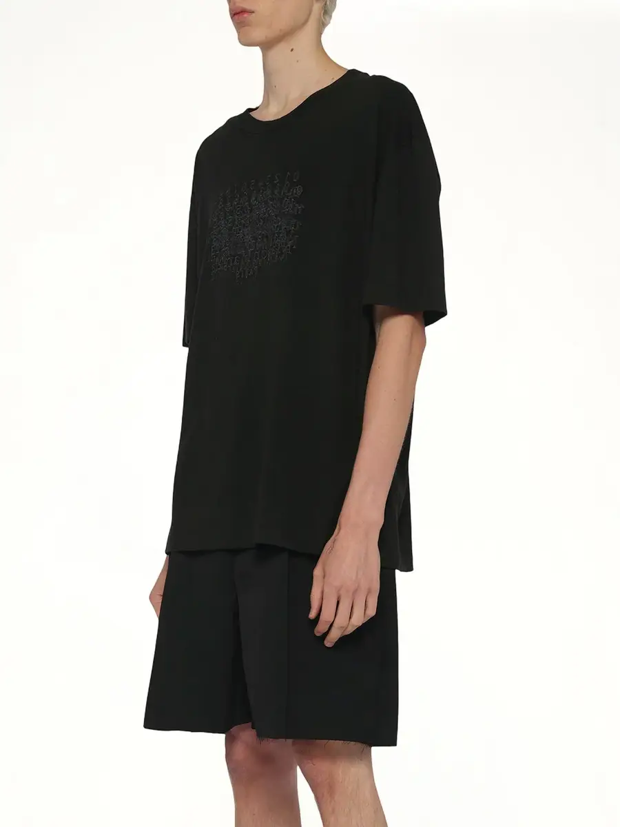 Maison Margiela Slubby Logo T-shirt in Washed Black | Thumbnail 3