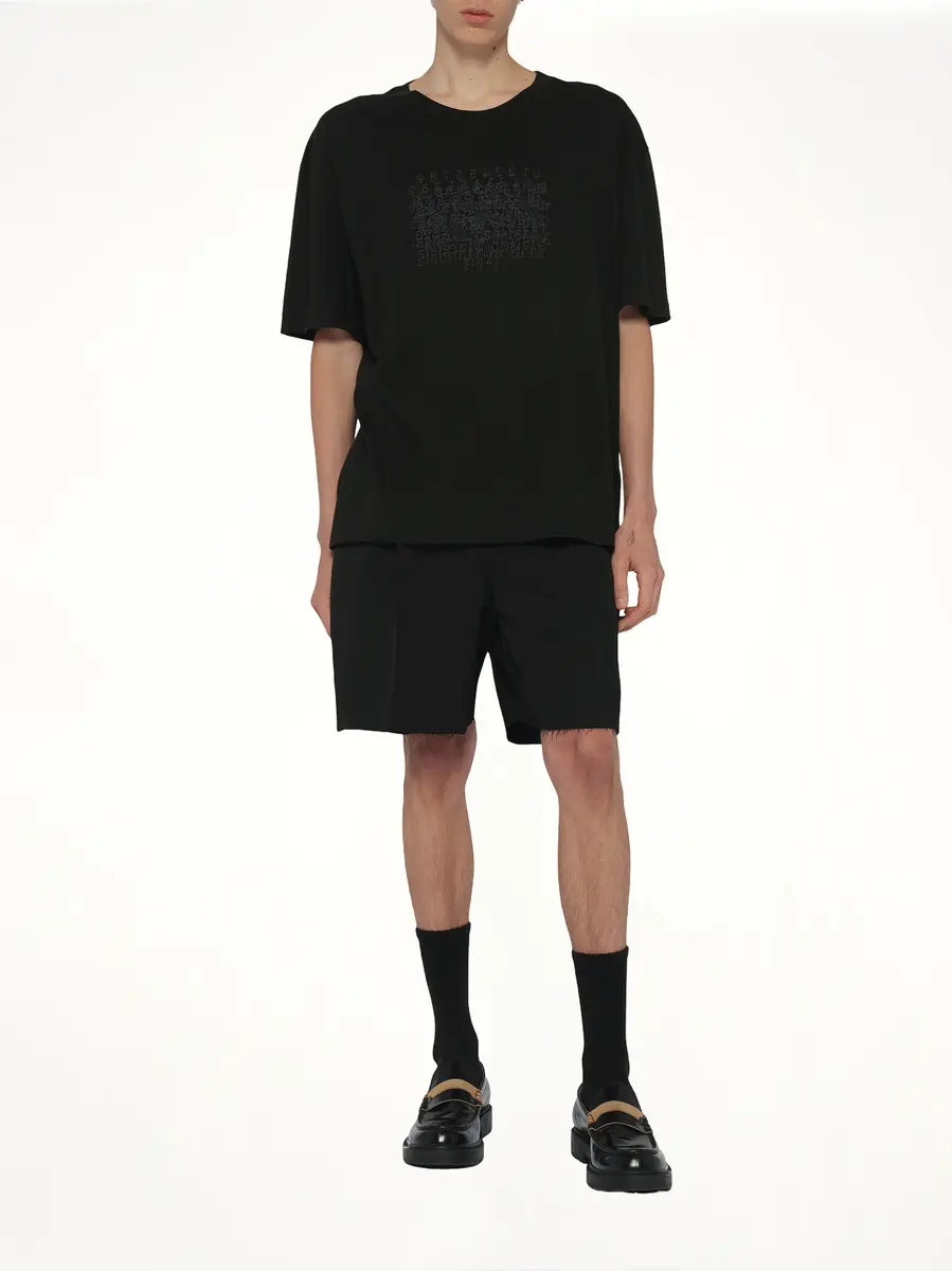 Maison Margiela Slubby Logo T-shirt in Washed Black | Thumbnail 4