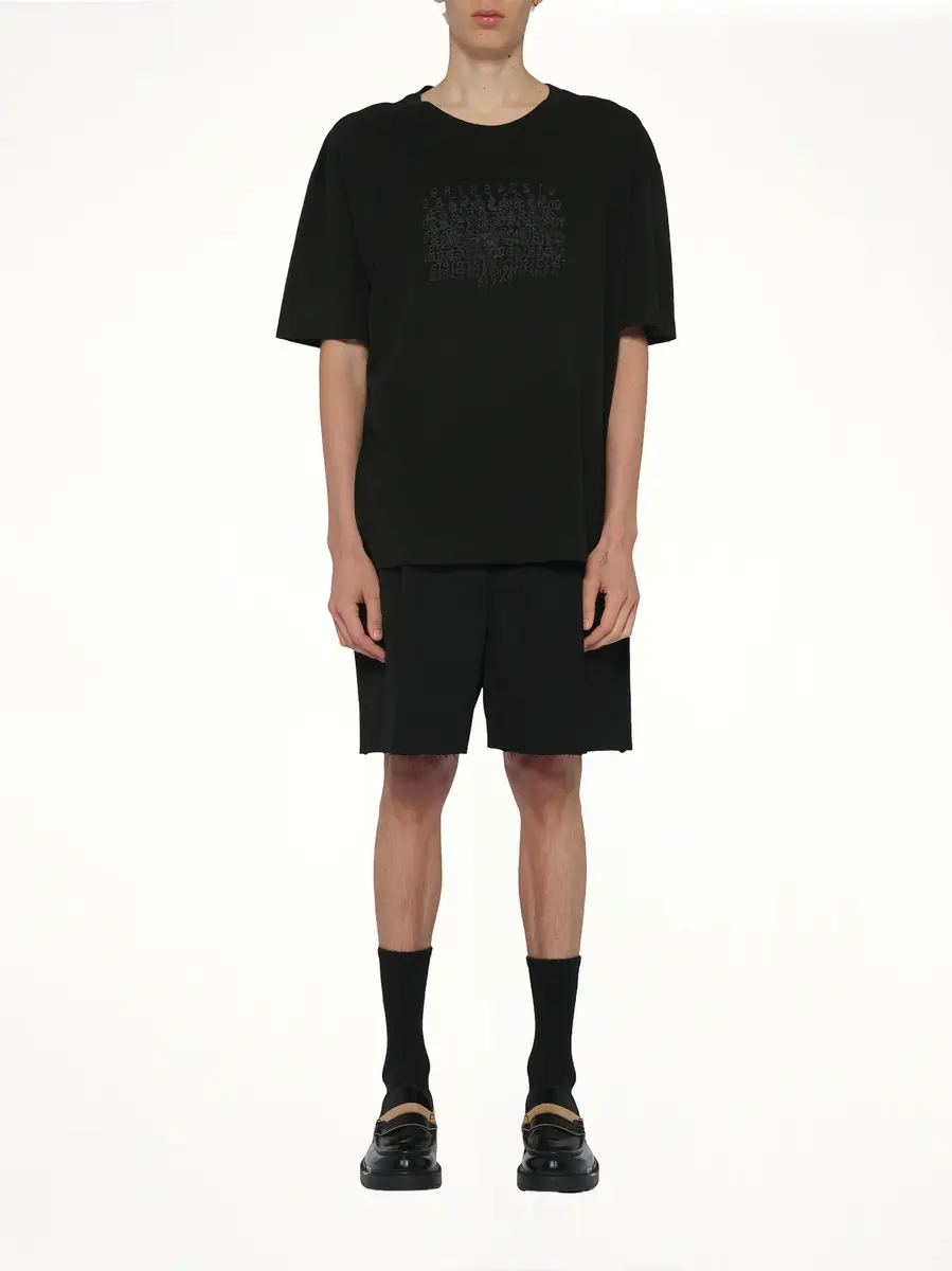Maison Margiela Slubby Logo T-shirt in Washed Black | Thumbnail 7