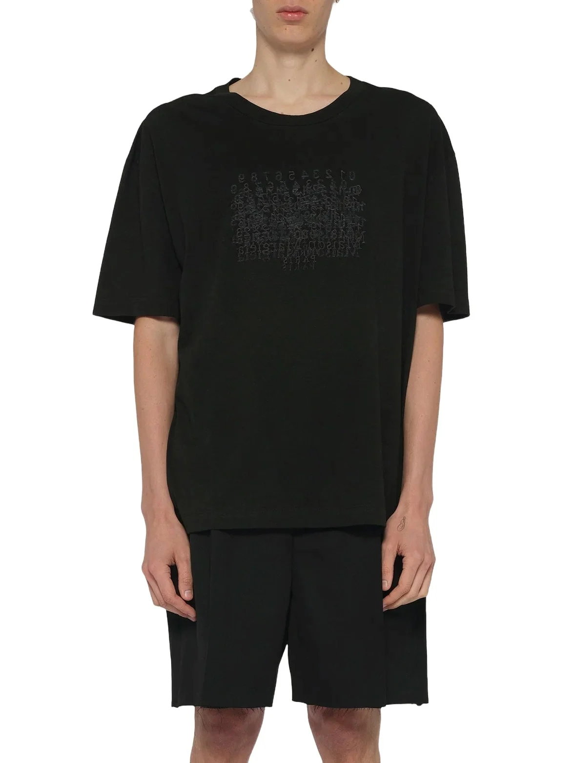 Slubby Logo T-shirt in Washed Black Slubby Logo T-shirt in Washed Black