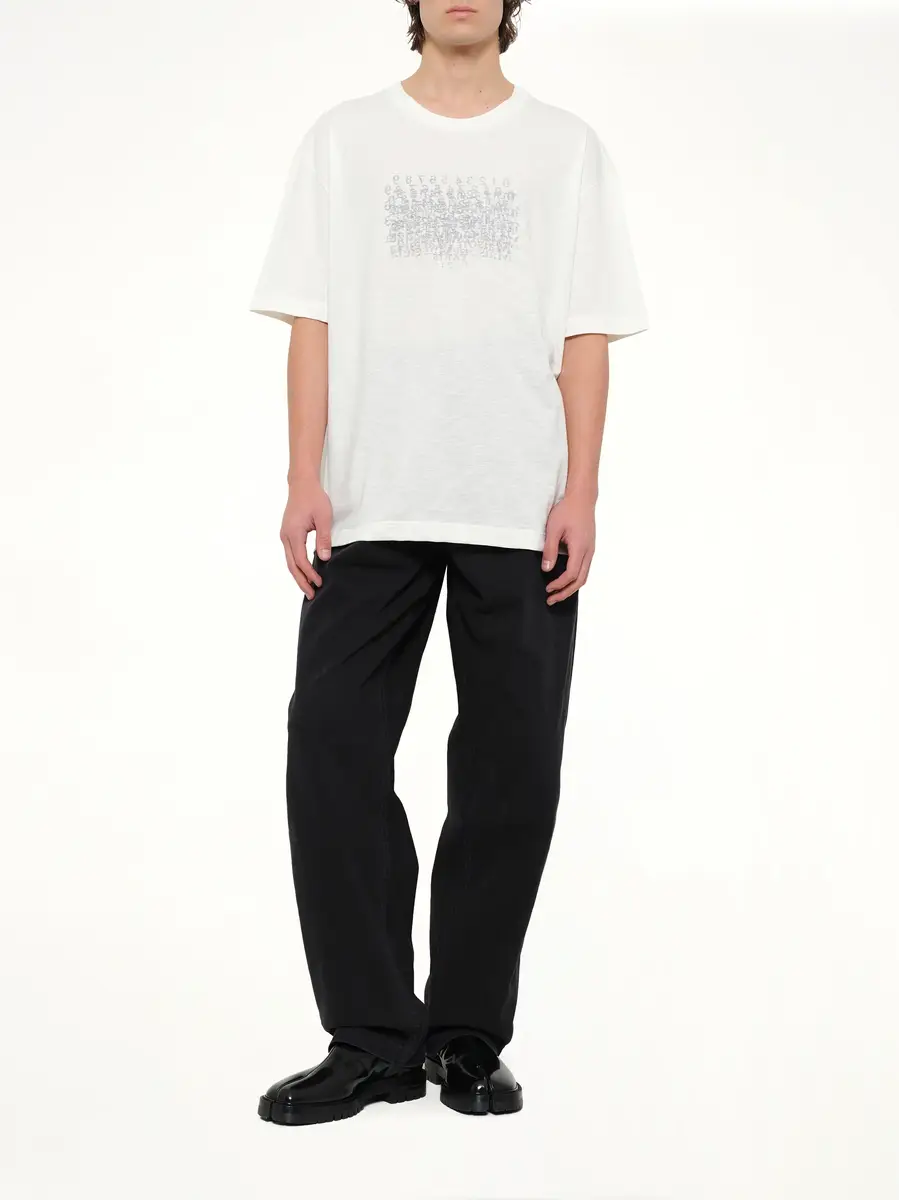 Maison Margiela Slubby Logo T-shirt in Off White | Thumbnail 4 Maison Margiela Slubby Logo T-shirt in Off White | Thumbnail 4