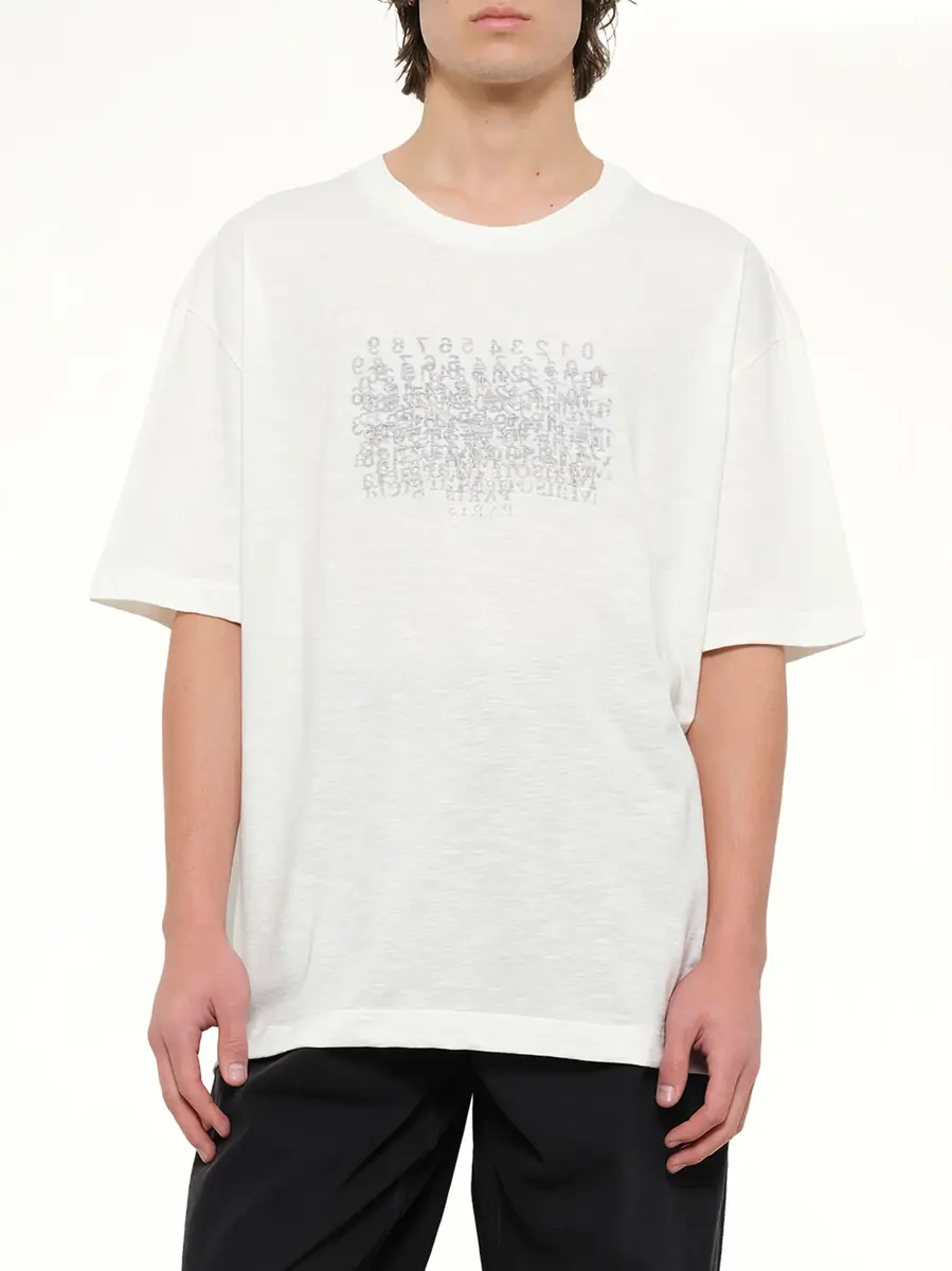 Maison Margiela Slubby Logo T-shirt in Off White | Thumbnail 6 Maison Margiela Slubby Logo T-shirt in Off White | Thumbnail 6