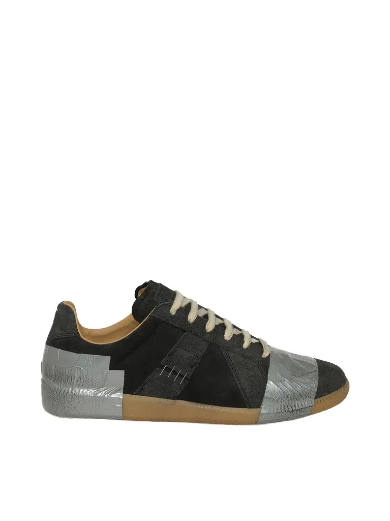 Maison Margiela Replica Tape Sneaker in Black/silver
