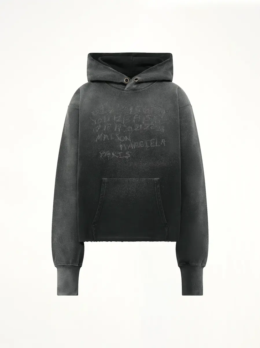 Maison Margiela Number Hoodie in Washed Black | Thumbnail 2 Maison Margiela Number Hoodie in Washed Black | Thumbnail 2
