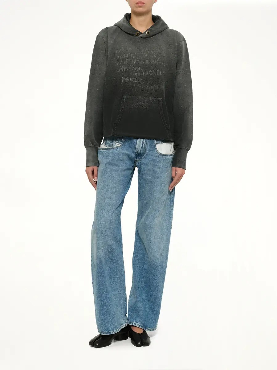 Maison Margiela Number Hoodie in Washed Black | Thumbnail 4 Maison Margiela Number Hoodie in Washed Black | Thumbnail 4