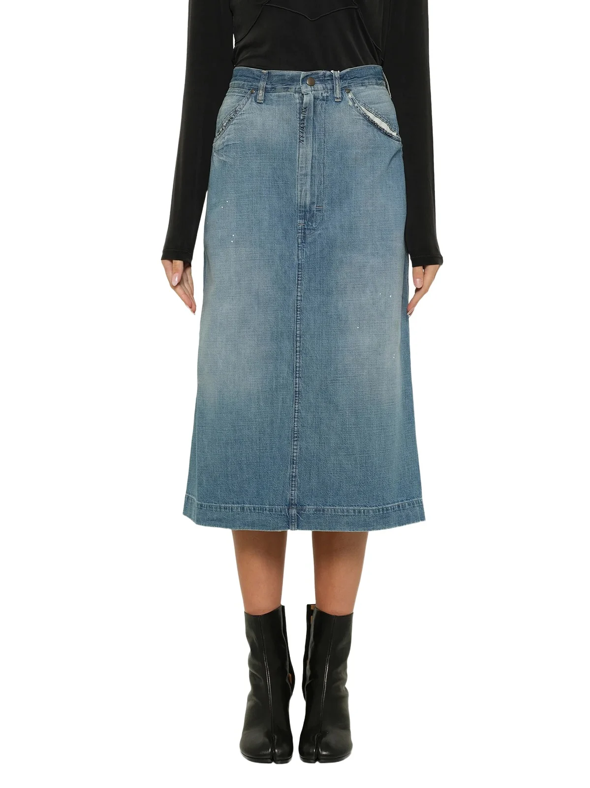 Maison Margiela Denim Skirt in Medium Blue Vintage