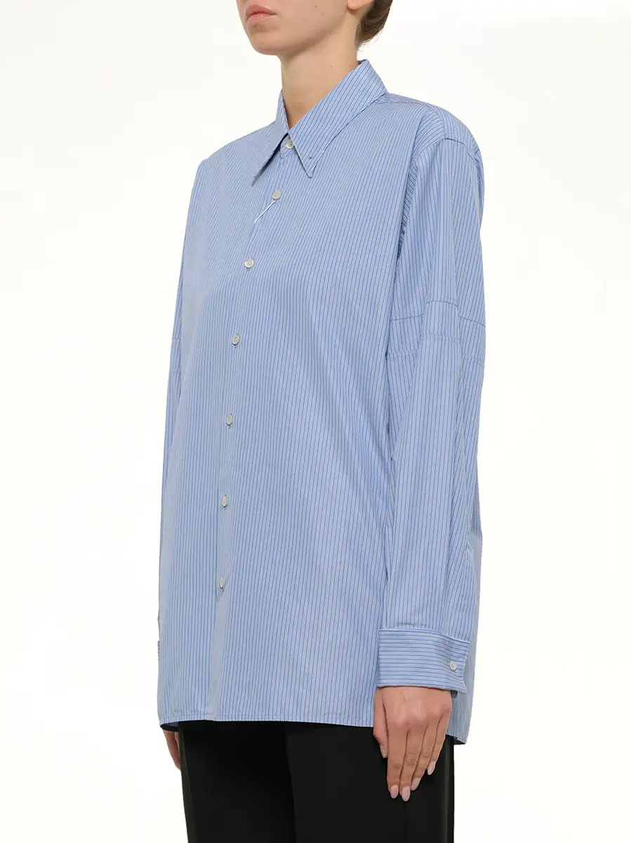 Maison Margiela Stripe Shirt in Light Blue/grey | Thumbnail 3 Maison Margiela Stripe Shirt in Light Blue/grey | Thumbnail 3