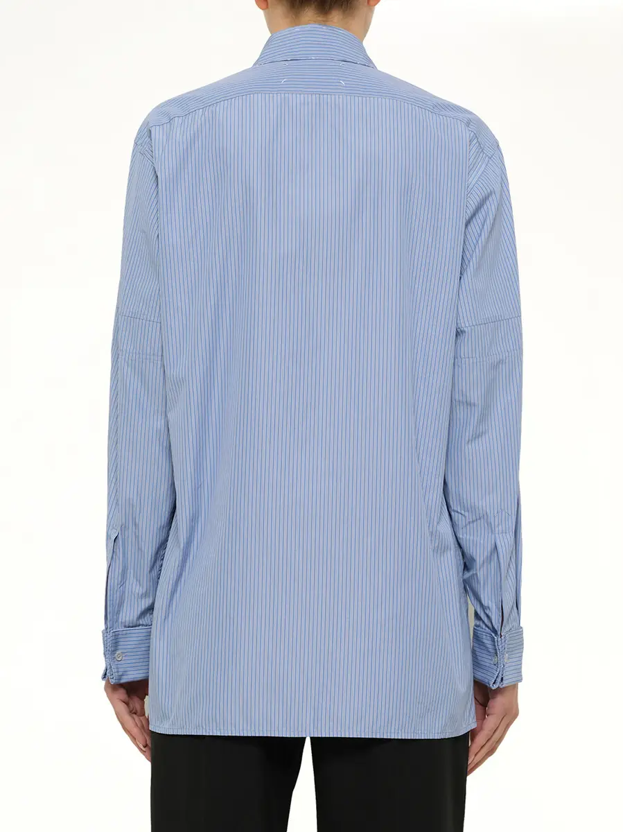 Maison Margiela Stripe Shirt in Light Blue/grey | Thumbnail 5 Maison Margiela Stripe Shirt in Light Blue/grey | Thumbnail 5