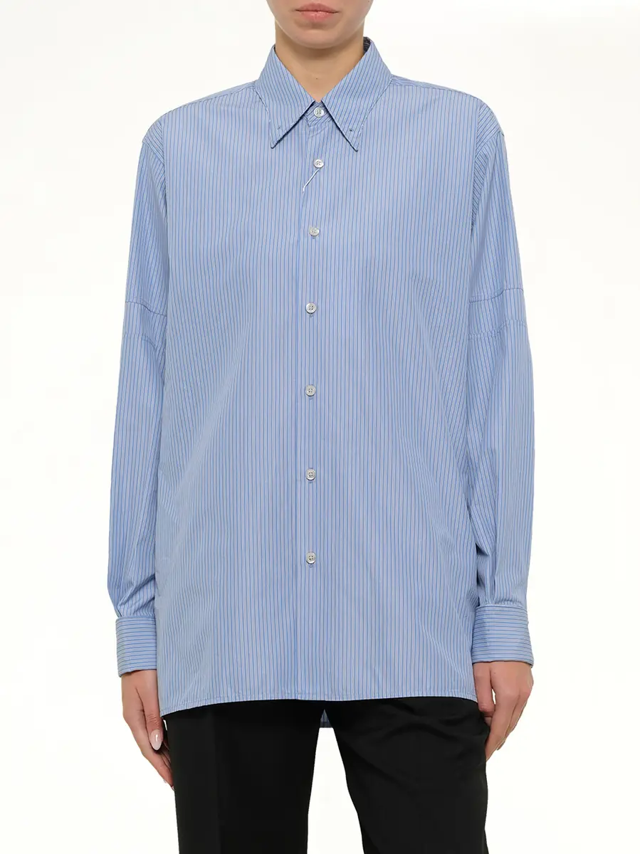 Maison Margiela Stripe Shirt in Light Blue/grey | Thumbnail 6 Maison Margiela Stripe Shirt in Light Blue/grey | Thumbnail 6