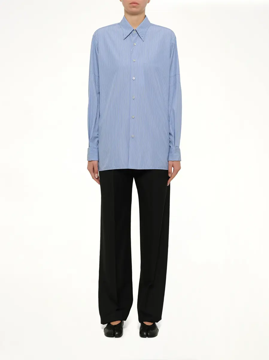 Maison Margiela Stripe Shirt in Light Blue/grey | Thumbnail 7 Maison Margiela Stripe Shirt in Light Blue/grey | Thumbnail 7