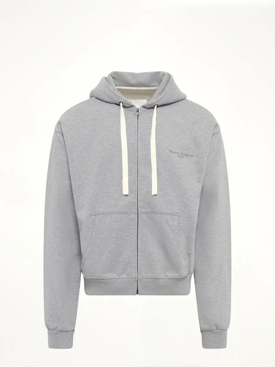 Maison Margiela Logo Zip Hoodie in Grey Melange | Thumbnail 2 Maison Margiela Logo Zip Hoodie in Grey Melange | Thumbnail 2