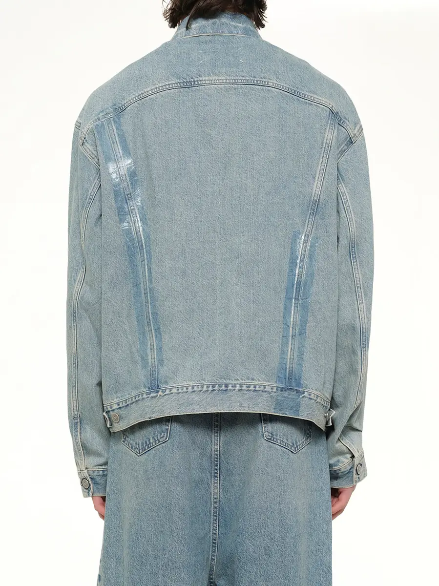 Maison Margiela Tape Denim Jacket in Ice Blue | Thumbnail 5 Maison Margiela Tape Denim Jacket in Ice Blue | Thumbnail 5