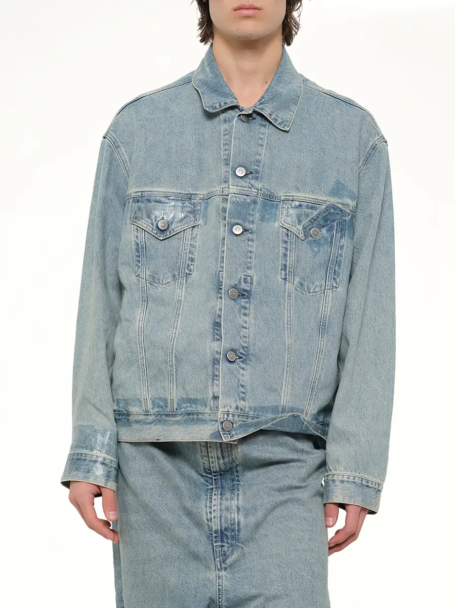 Maison Margiela Tape Denim Jacket in Ice Blue | Thumbnail 6 Maison Margiela Tape Denim Jacket in Ice Blue | Thumbnail 6