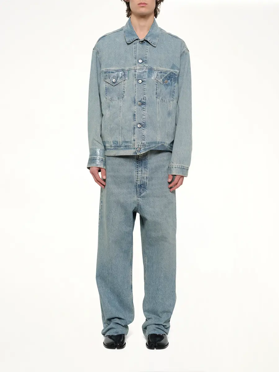 Maison Margiela Tape Denim Jacket in Ice Blue | Thumbnail 7 Maison Margiela Tape Denim Jacket in Ice Blue | Thumbnail 7