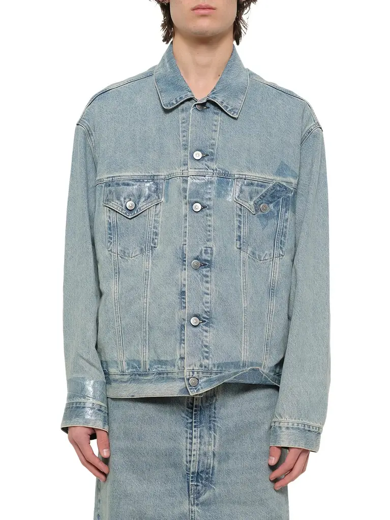 Maison Margiela Tape Denim Jacket in Ice Blue