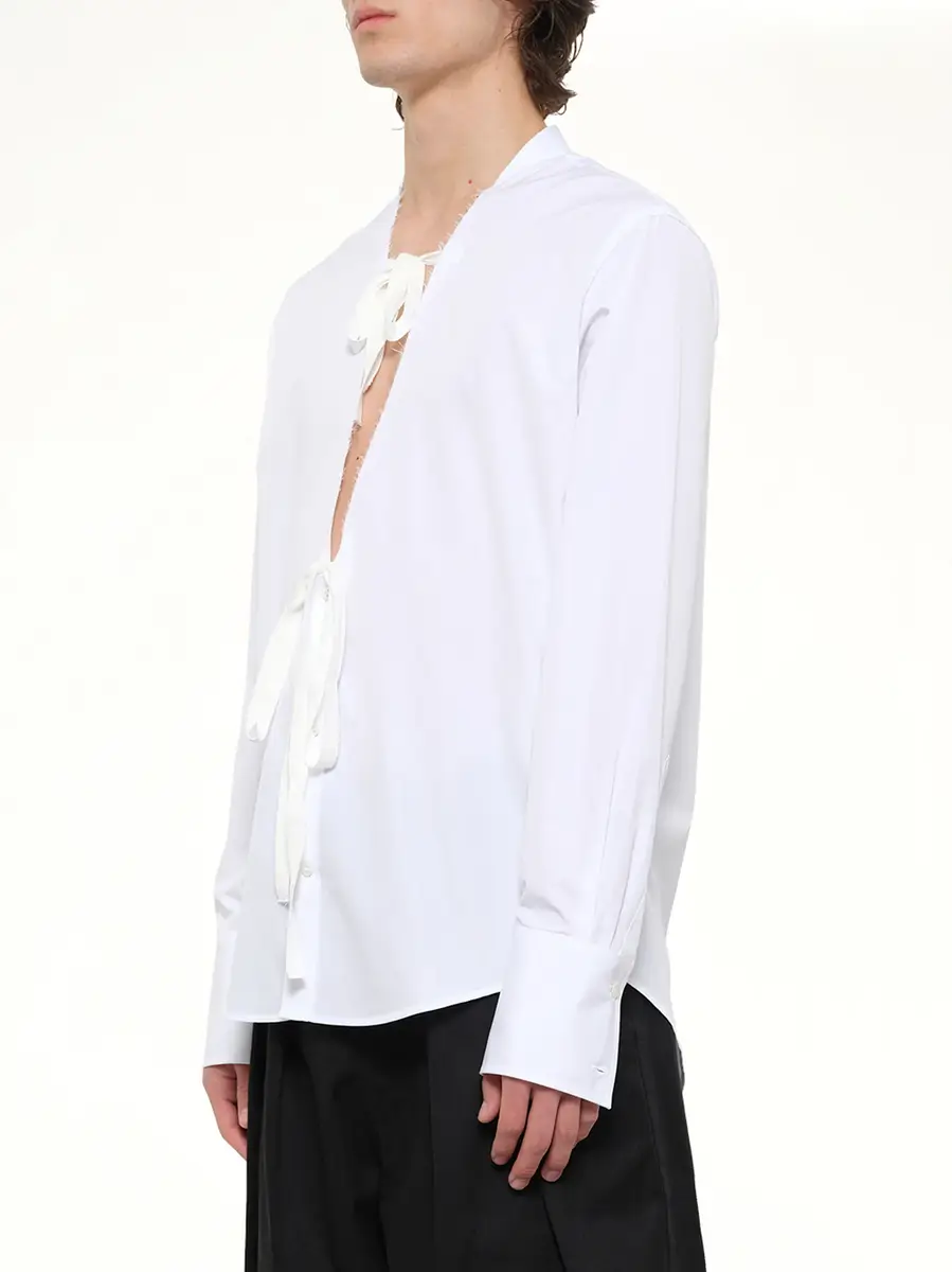 Maison Margiela V Neck Long Sleeved Shirt | Thumbnail 3 Maison Margiela V Neck Long Sleeved Shirt | Thumbnail 3