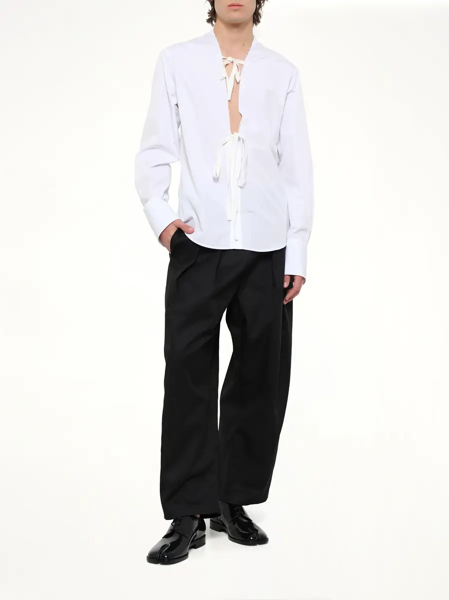 Maison Margiela V Neck Long Sleeved Shirt | Thumbnail 4 Maison Margiela V Neck Long Sleeved Shirt | Thumbnail 4