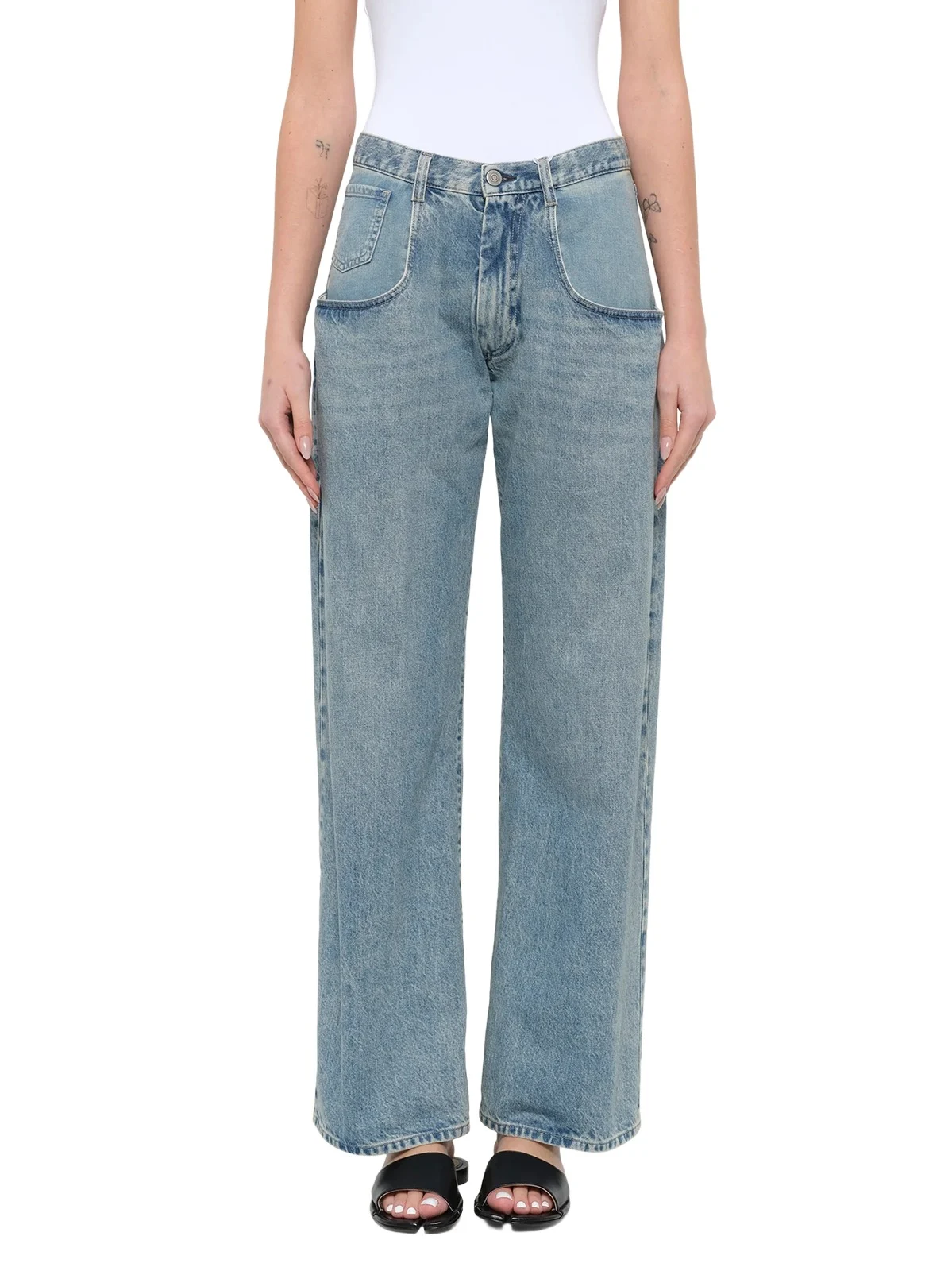 Exposed 5 Pocket Denim Jeans in Ice Blue