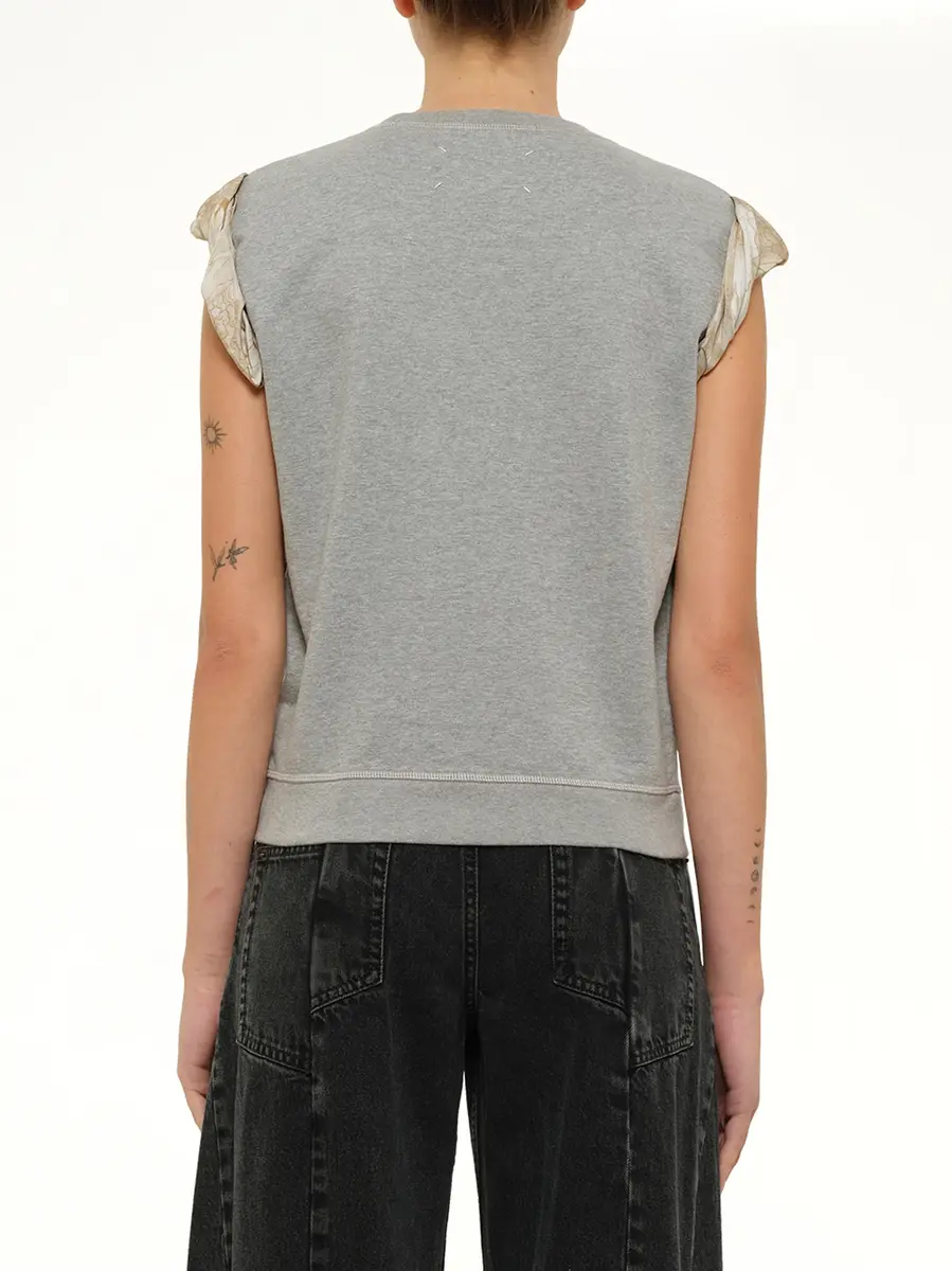Maison Margiela Exposed Lining Sweatshirt in Grey Melange | Thumbnail 5