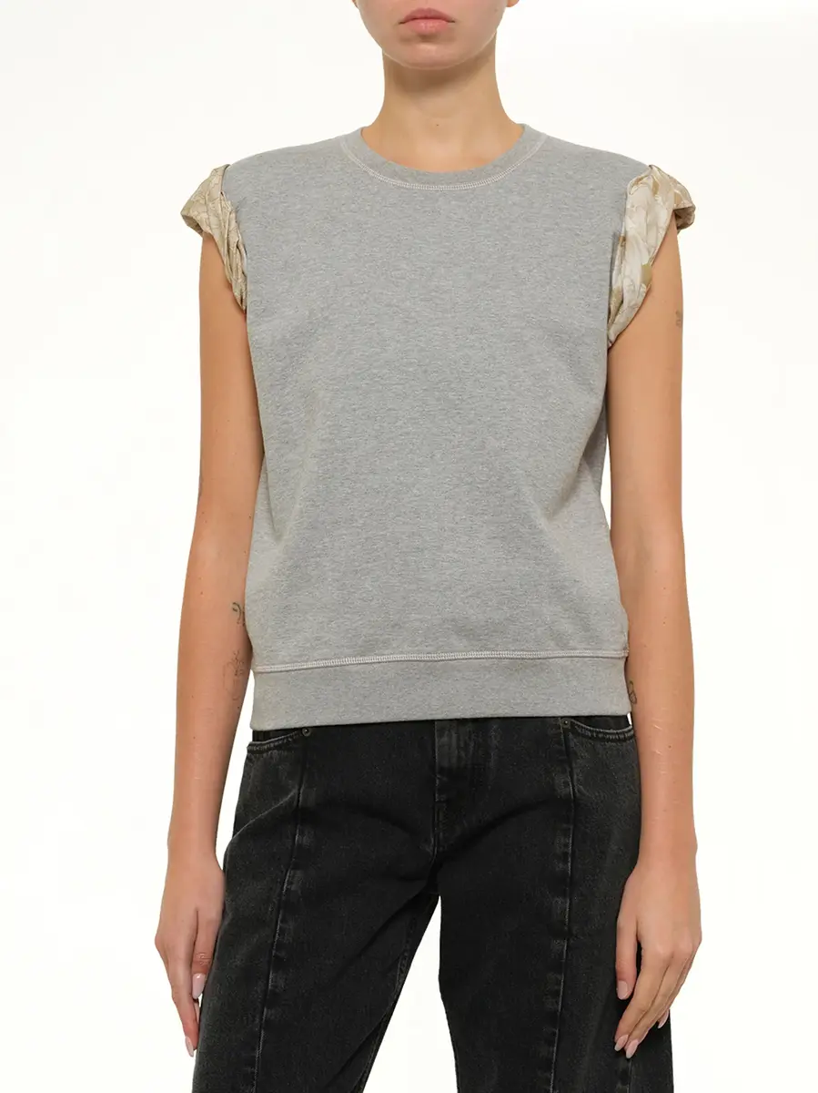 Maison Margiela Exposed Lining Sweatshirt in Grey Melange | Thumbnail 6