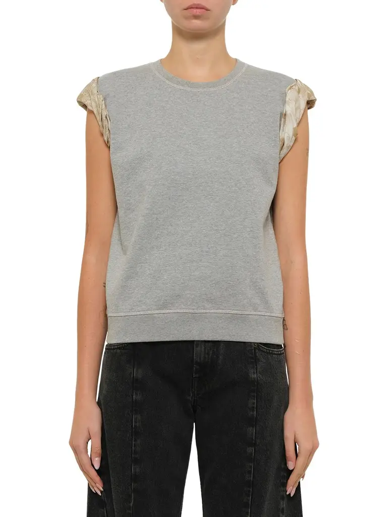 Maison Margiela Exposed Lining Sweatshirt in Grey Melange