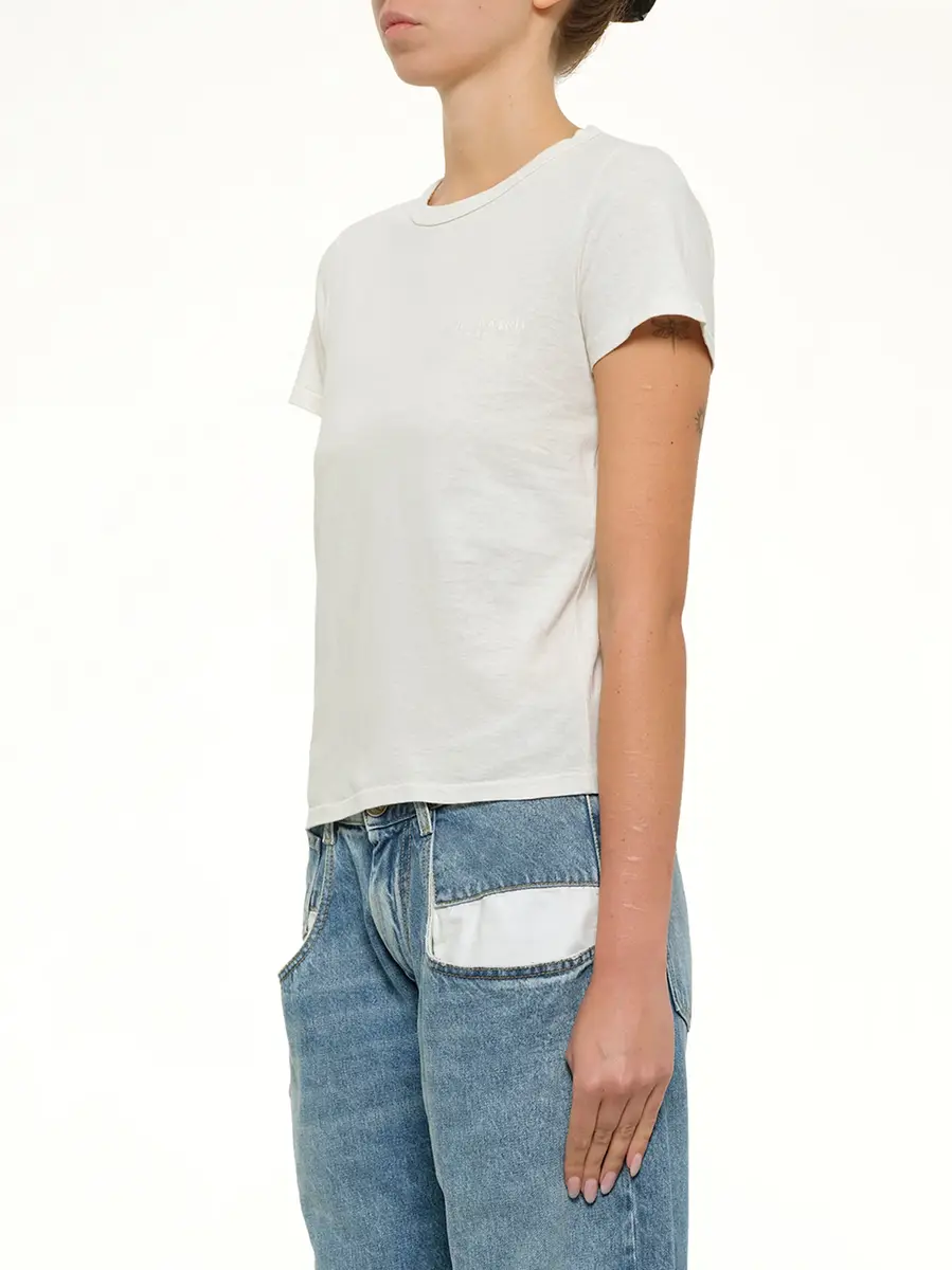 Maison Margiela Logo Small T-shirt in Vintage White | Thumbnail 3