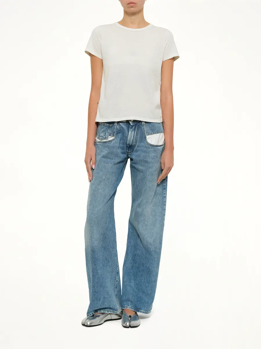 Maison Margiela Logo Small T-shirt in Vintage White | Thumbnail 4