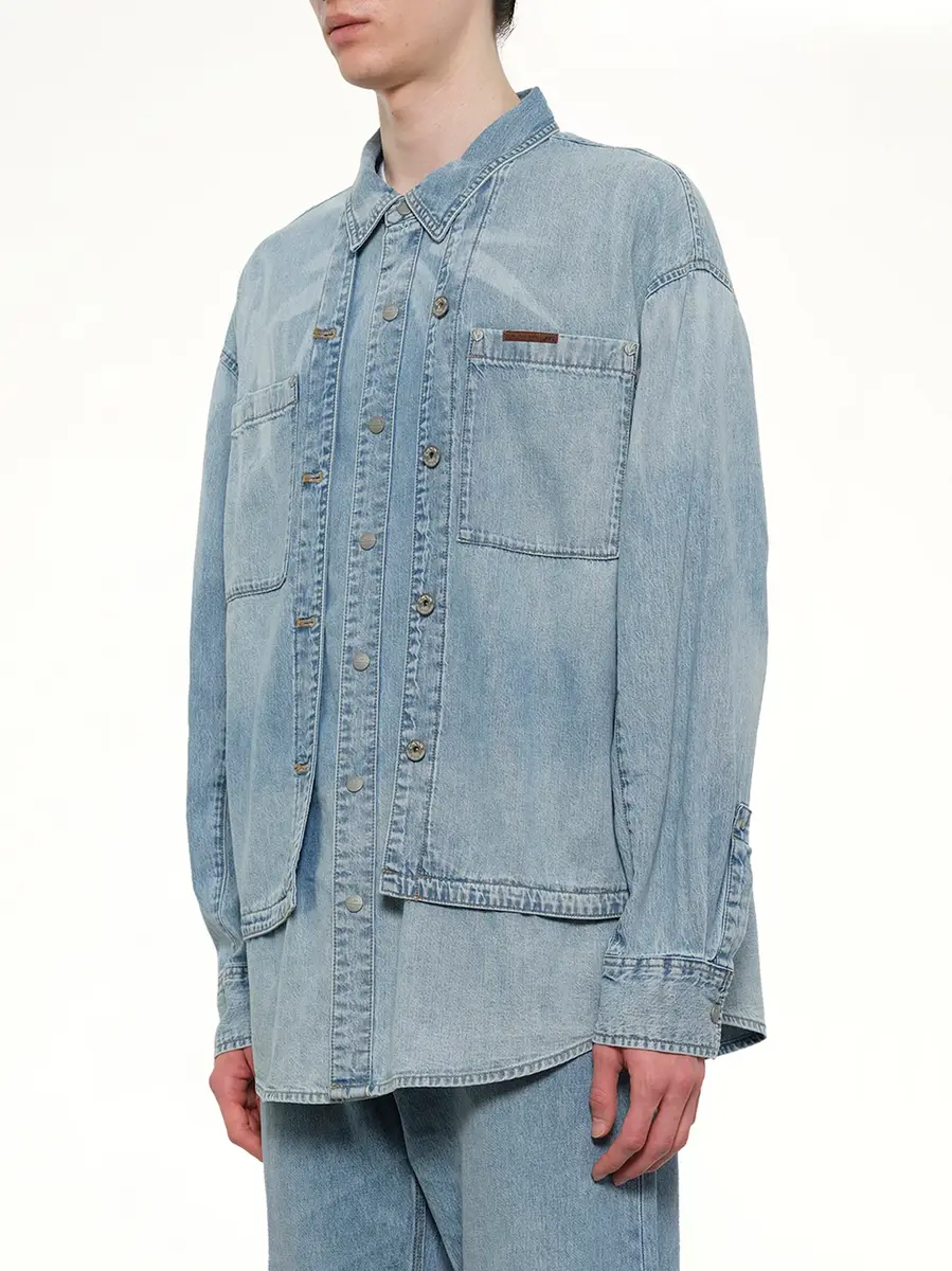 FENG CHEN WANG Fcw x Lee Denim Shirt in Light Shade | Thumbnail 3
