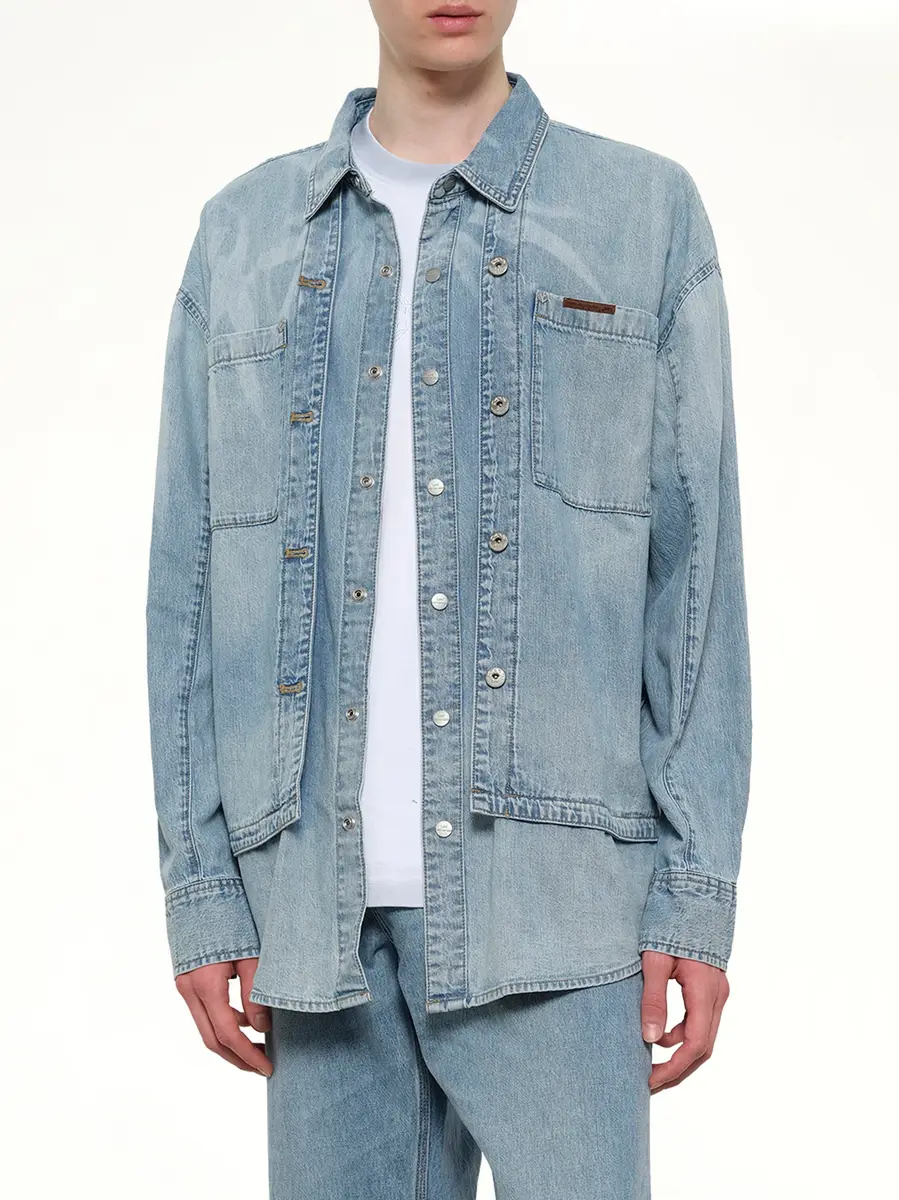 FENG CHEN WANG Fcw x Lee Denim Shirt in Light Shade | Thumbnail 6