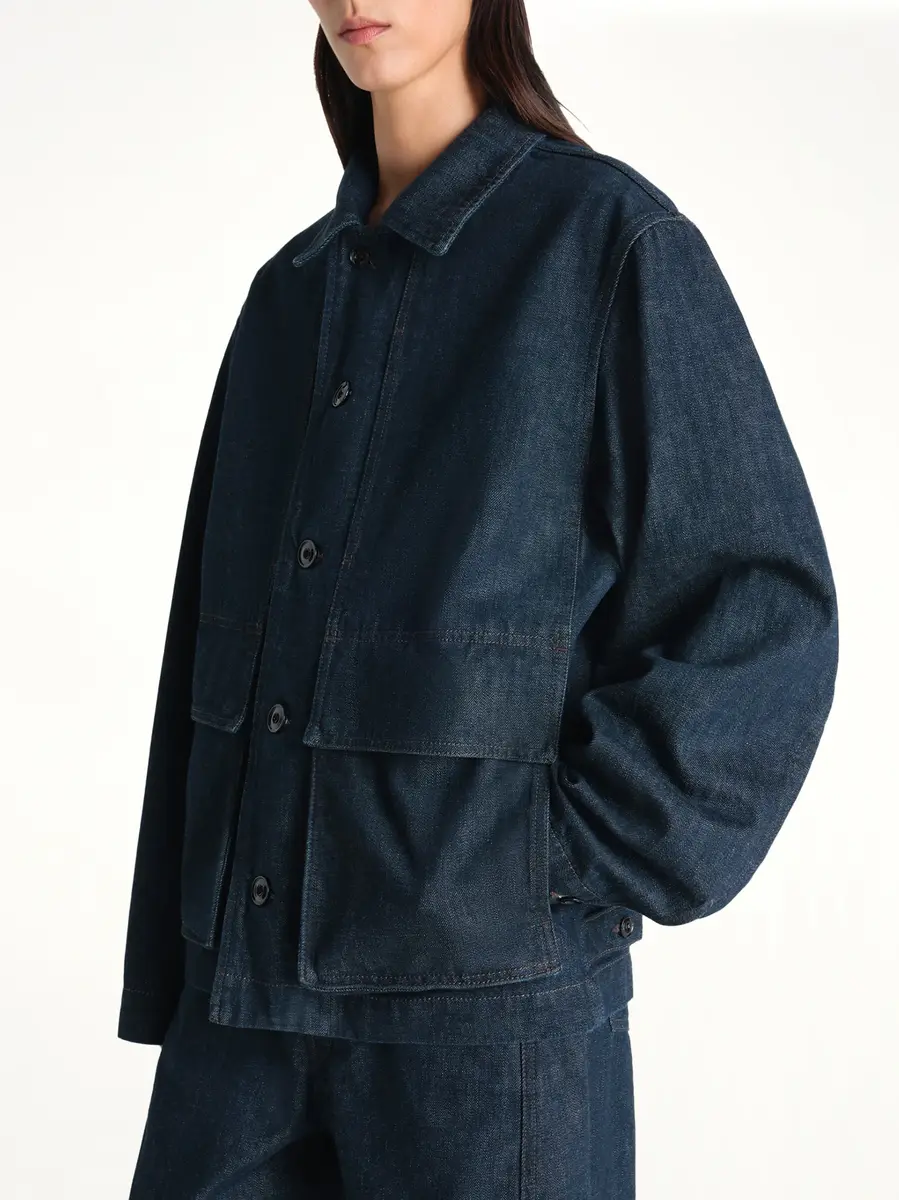 Lemaire Boxy Jacket in Denim Indigo | Thumbnail 3 Lemaire Boxy Jacket in Denim Indigo | Thumbnail 3