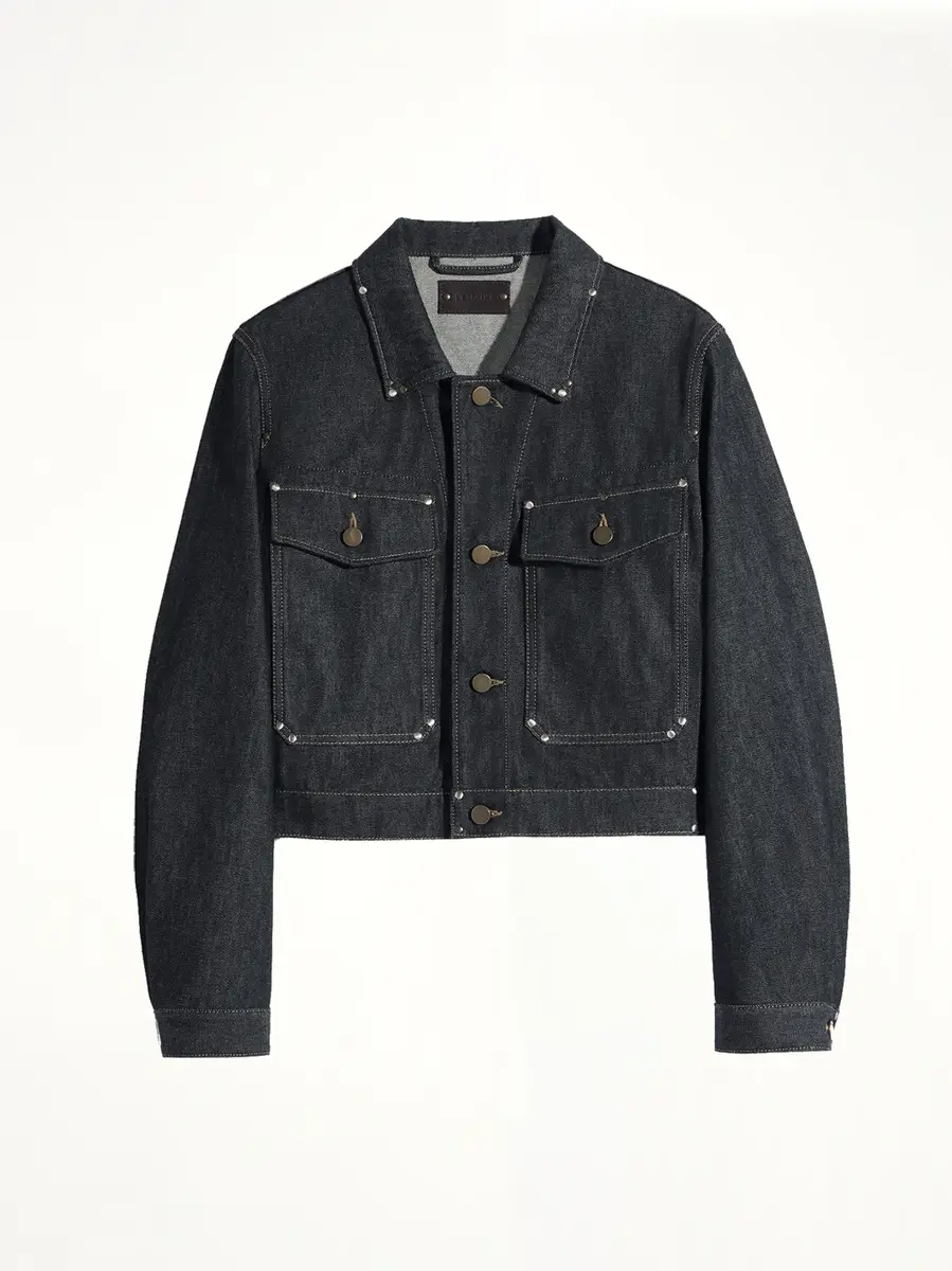 Lemaire Cropped Blouson With Studs in Slate | Thumbnail 2 Lemaire Cropped Blouson With Studs in Slate | Thumbnail 2