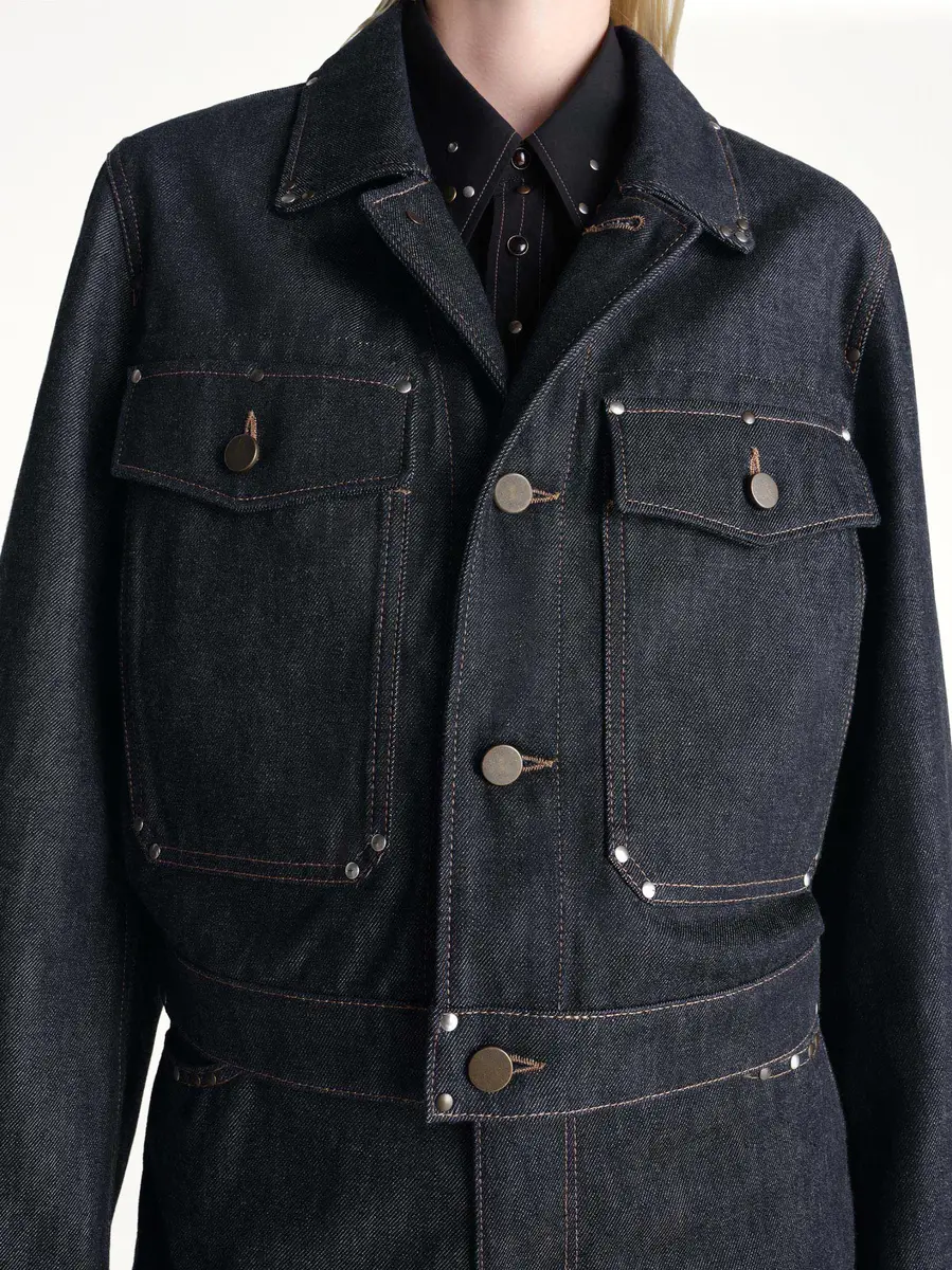 Lemaire Cropped Blouson With Studs in Slate | Thumbnail 6 Lemaire Cropped Blouson With Studs in Slate | Thumbnail 6