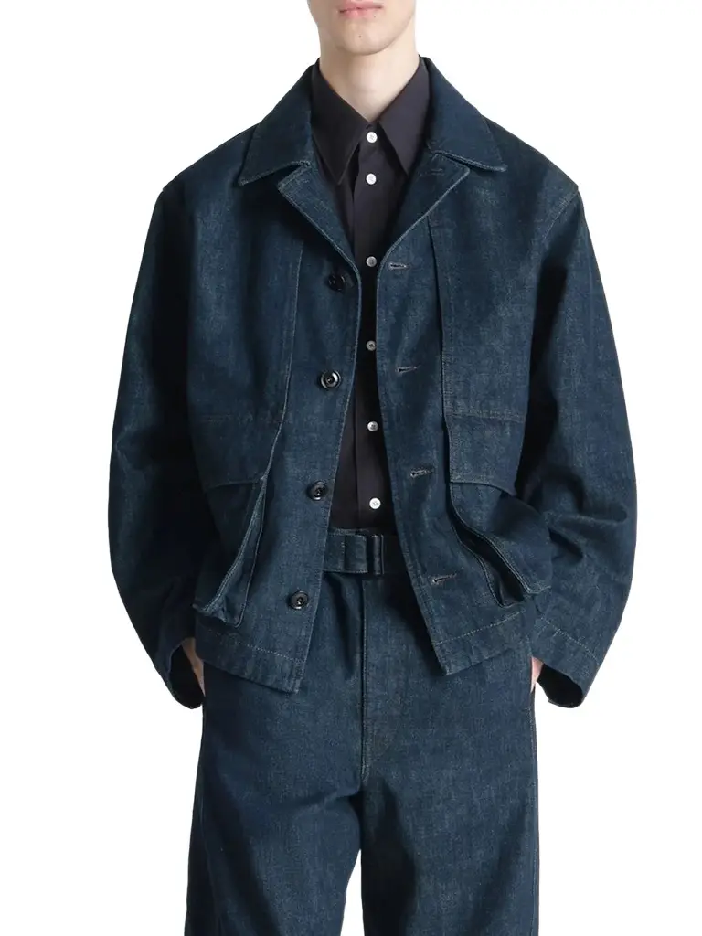 Lemaire Boxy Heavy Jacket in Denim Indigo