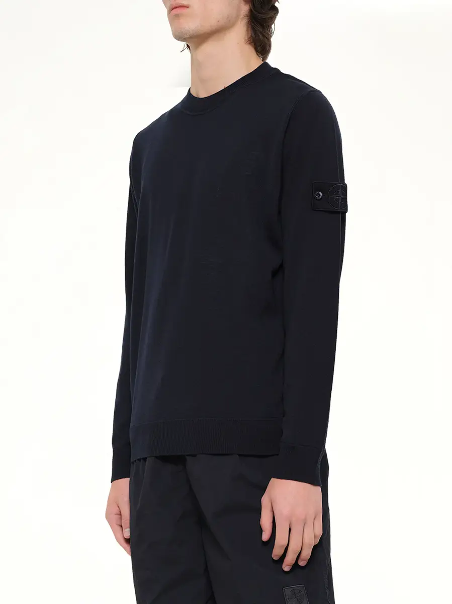 Stone Island 5100074 Crew Neck in Navy Blue | Thumbnail 3 Stone Island 5100074 Crew Neck in Navy Blue | Thumbnail 3