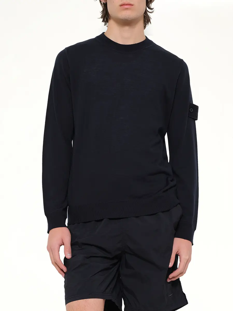 Stone Island 5100074 Crew Neck in Navy Blue | Thumbnail 6 Stone Island 5100074 Crew Neck in Navy Blue | Thumbnail 6