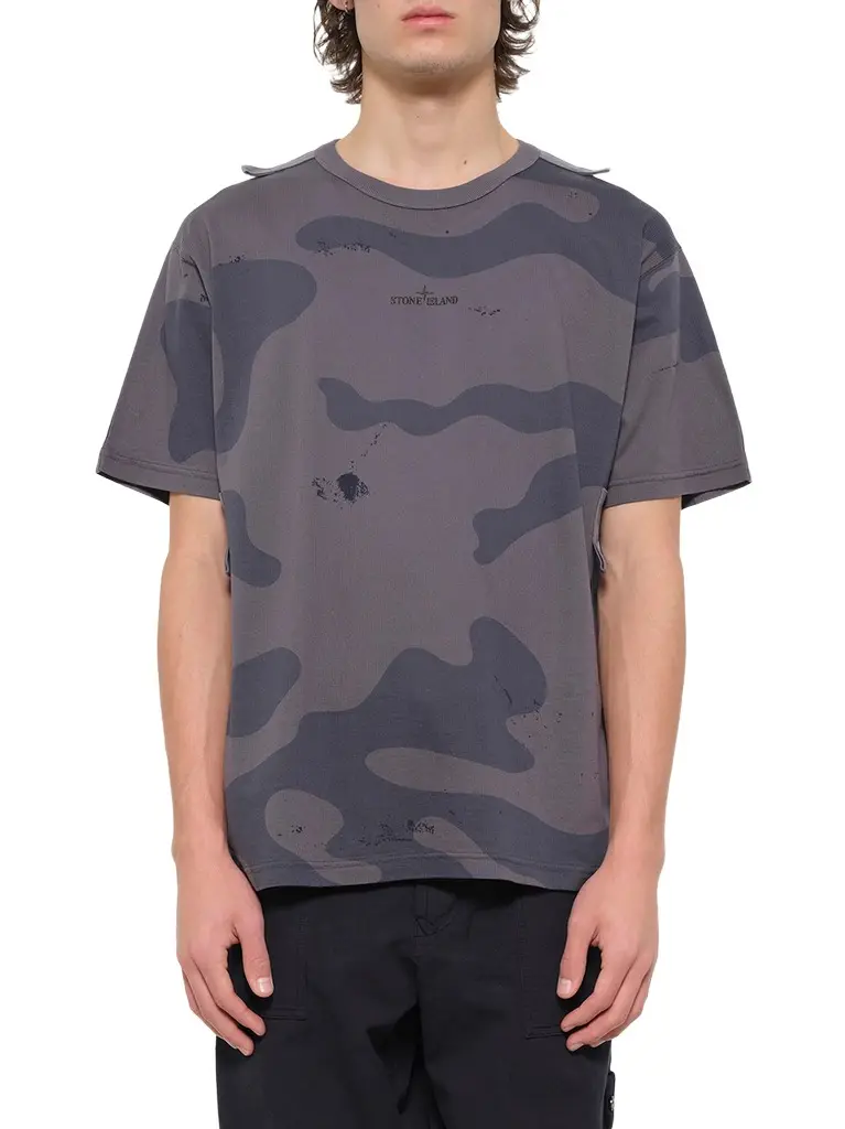Stone Island 2100016 SS T-shirt in Blue Grey