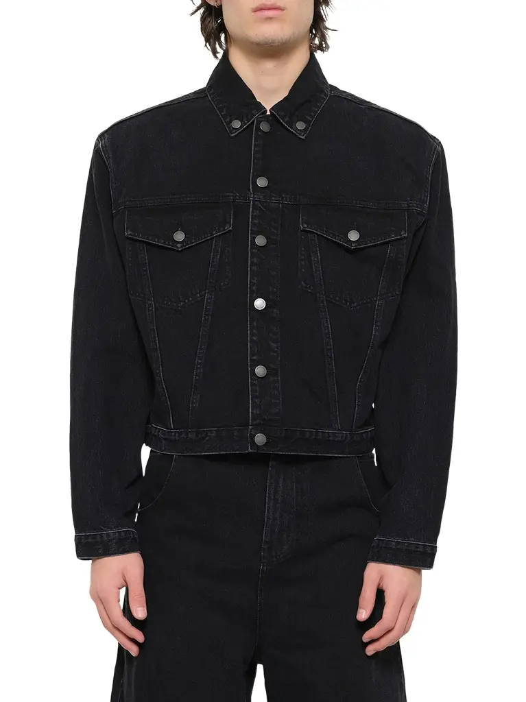 Shrunken Denim Jacket in Magnetite Shrunken Denim Jacket in Magnetite