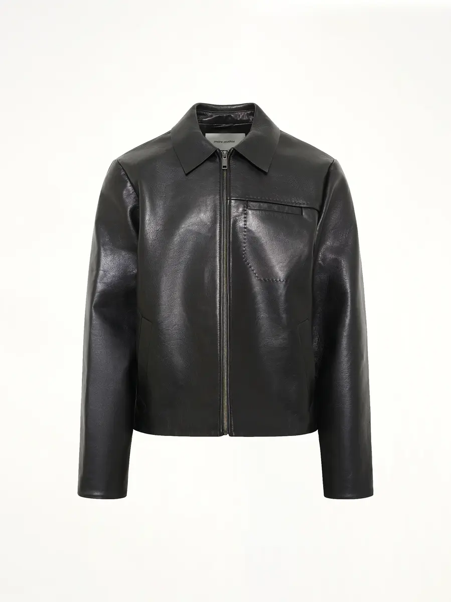 Entire Studios Cowhide Jacket in Black Leather | Thumbnail 2 Entire Studios Cowhide Jacket in Black Leather | Thumbnail 2