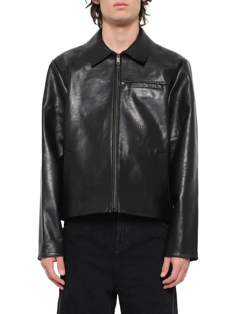 Entire Studios Cowhide Jacket in Black Leather