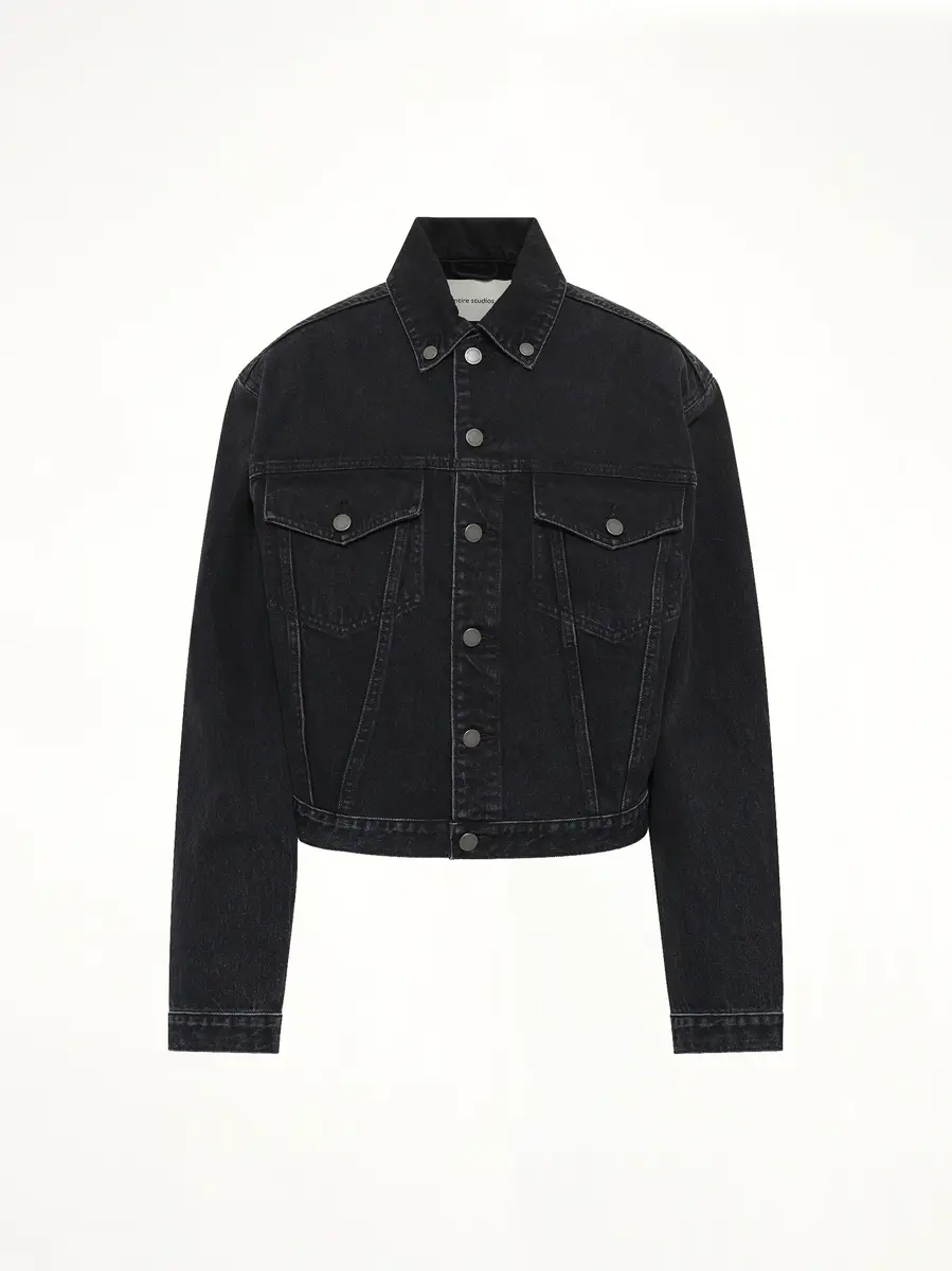 Entire Studios Shrunken Denim Jacket in Magnetite | Thumbnail 2 Entire Studios Shrunken Denim Jacket in Magnetite | Thumbnail 2