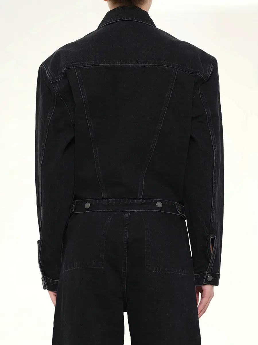 Entire Studios Shrunken Denim Jacket in Magnetite | Thumbnail 5 Entire Studios Shrunken Denim Jacket in Magnetite | Thumbnail 5