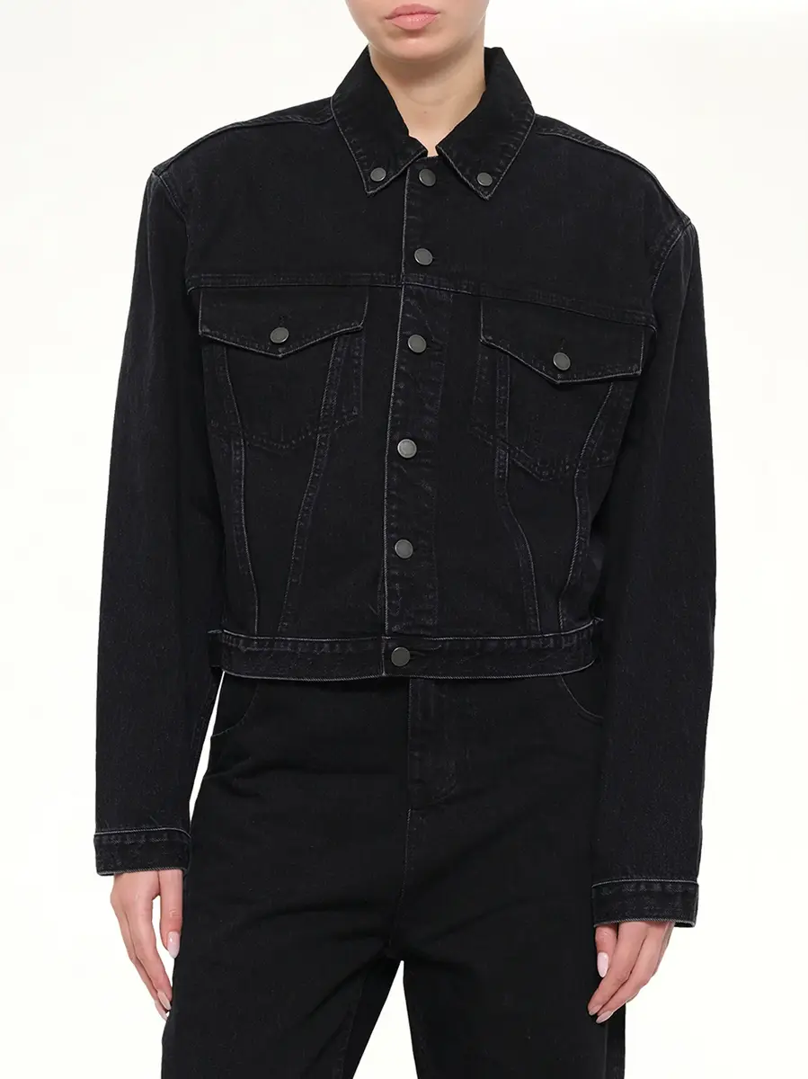 Entire Studios Shrunken Denim Jacket in Magnetite | Thumbnail 6 Entire Studios Shrunken Denim Jacket in Magnetite | Thumbnail 6