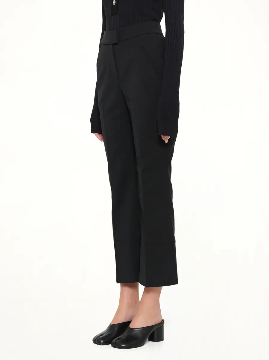 Entire Studios Step Hem Pants in Black Wool | Thumbnail 3 Entire Studios Step Hem Pants in Black Wool | Thumbnail 3
