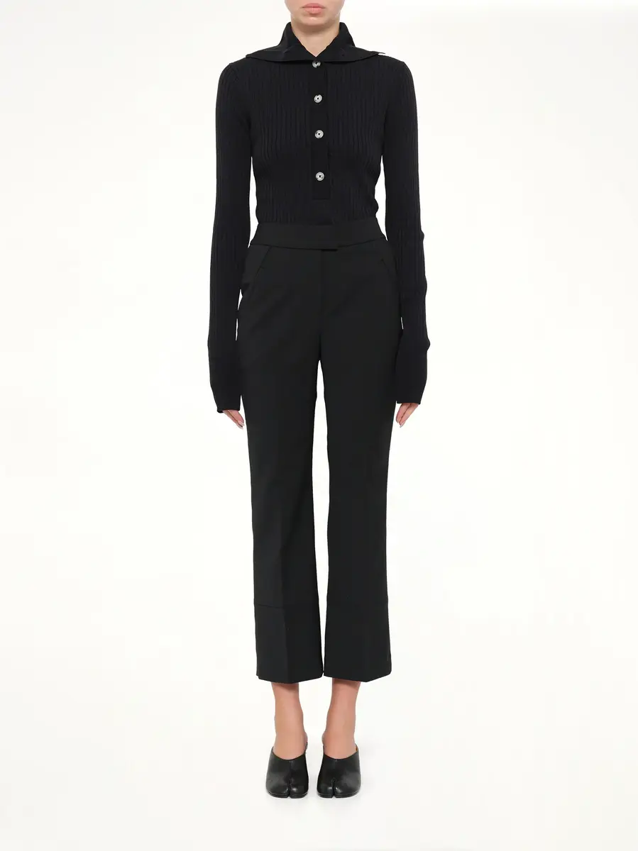 Entire Studios Step Hem Pants in Black Wool | Thumbnail 7 Entire Studios Step Hem Pants in Black Wool | Thumbnail 7