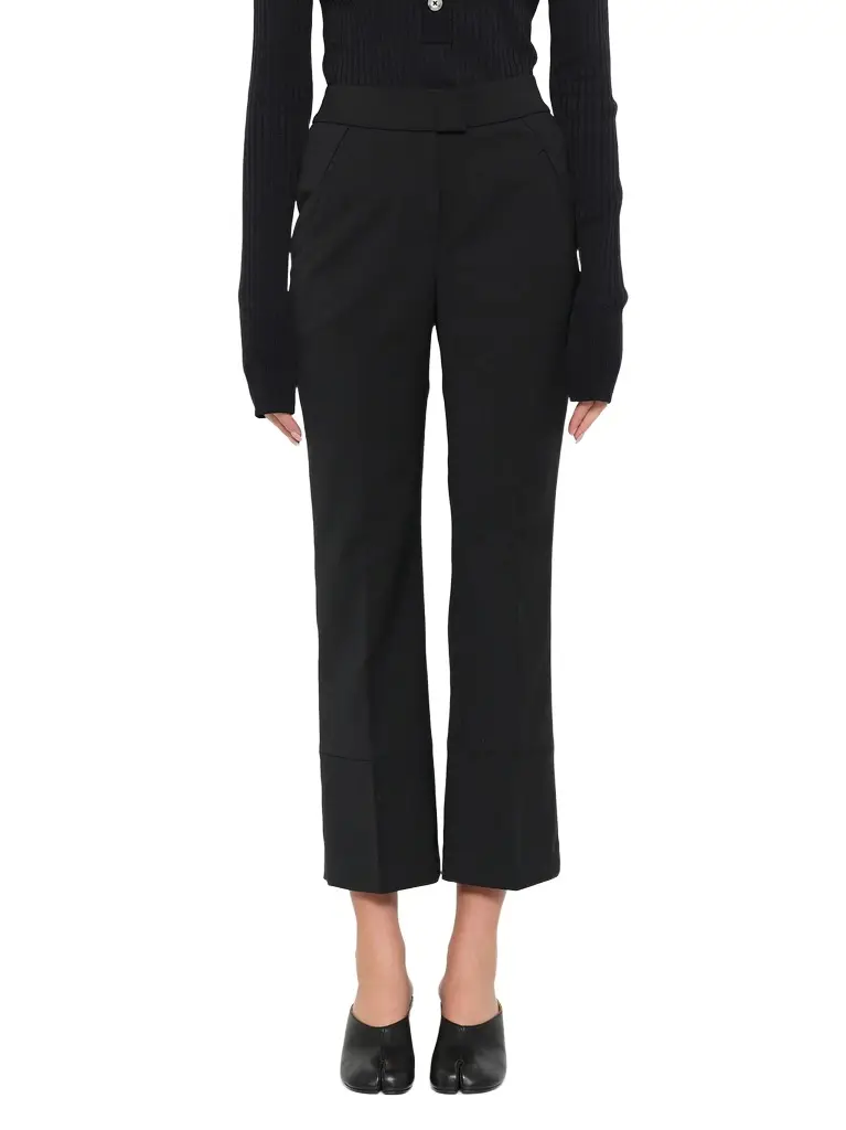 Entire Studios Step Hem Pants in Black Wool