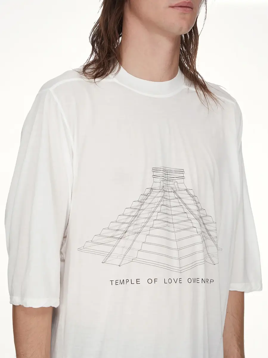 Rick Owens Jumbo SS T in Milk Wash/black | Thumbnail 3