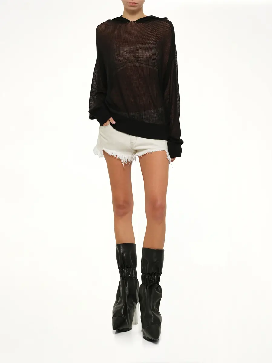 Rick Owens Bias Cutoffs in Milk Wash | Thumbnail 4 Rick Owens Bias Cutoffs in Milk Wash | Thumbnail 4