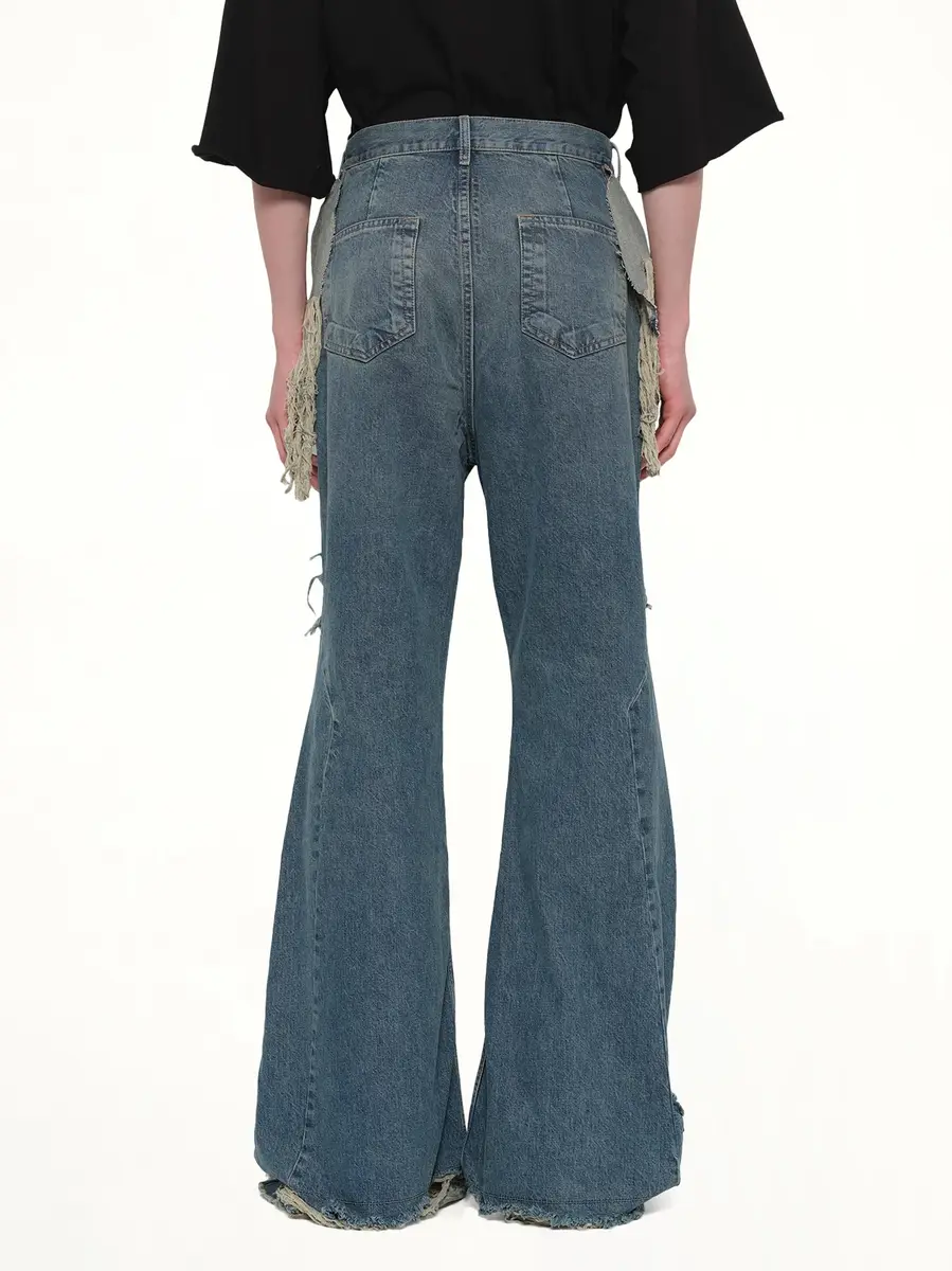 RICK OWENS DRKSHDW Slivered Bootcut in Washed Indigo | Thumbnail 5 RICK OWENS DRKSHDW Slivered Bootcut in Washed Indigo | Thumbnail 5