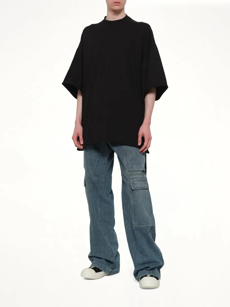 RICK OWENS DRKSHDW Double Cargo Jeans in Washed Indigo | Thumbnail 4